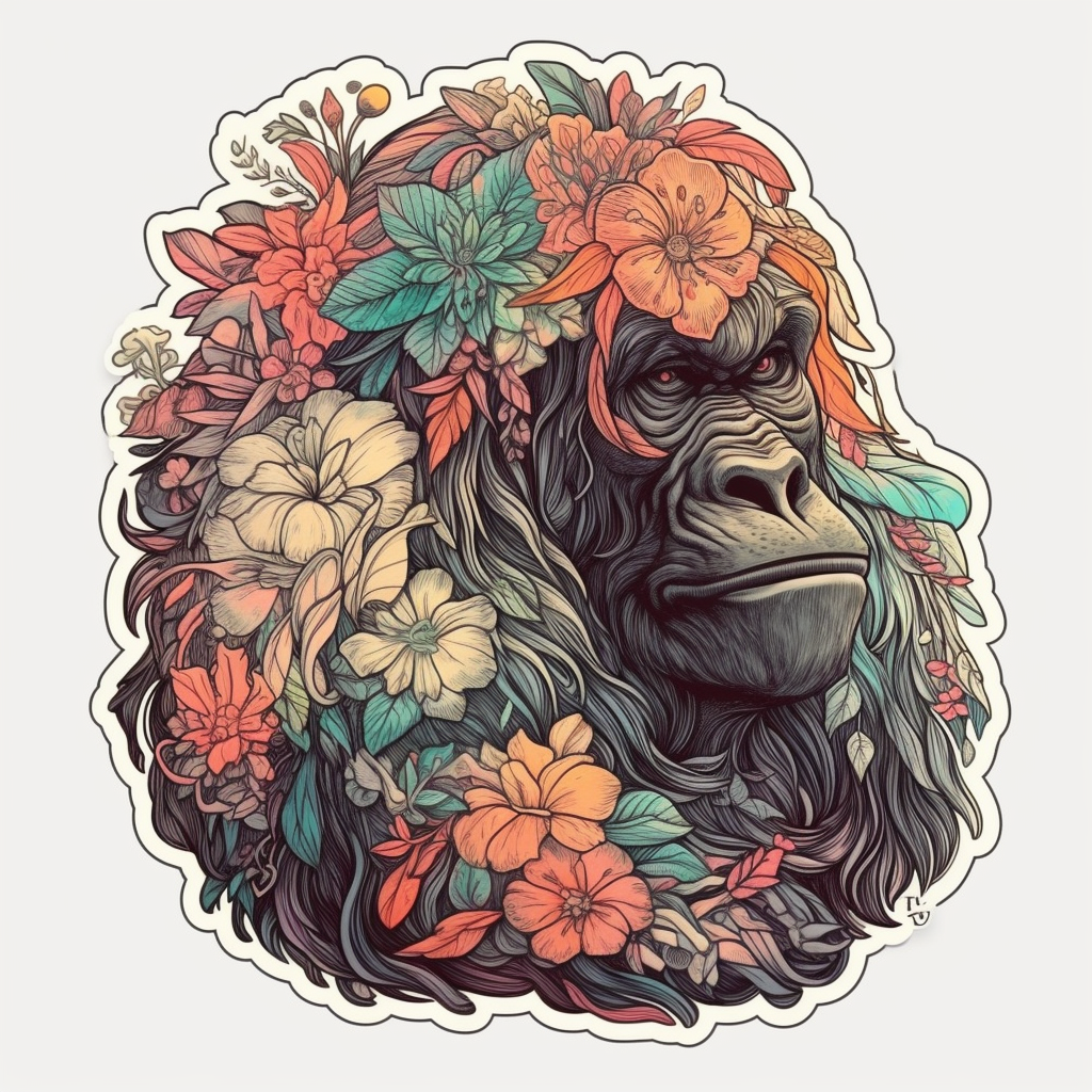 Gorilla Vinyl Decal Sticker for Car, Laptop, Tumbler and more # 00399