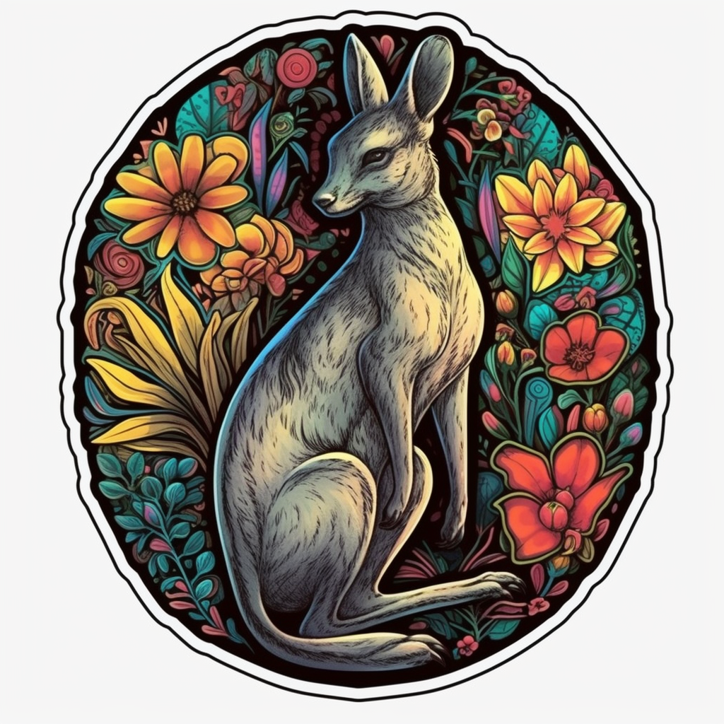 Kangaroo Vinyl Decal Sticker for Car, Laptop, Tumbler and more # 001687
