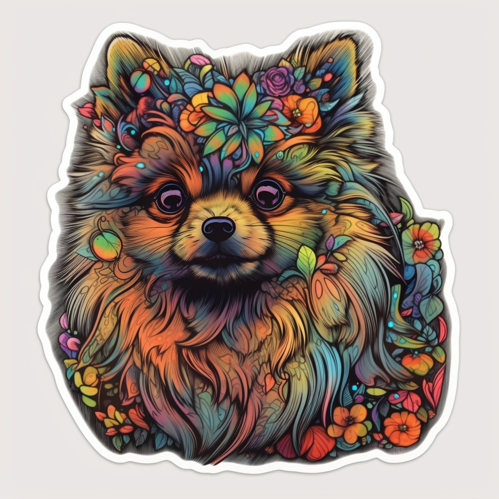 Pomeranian Dog Vinyl Decal Sticker for Car, Laptop, Tumbler and more # 002255