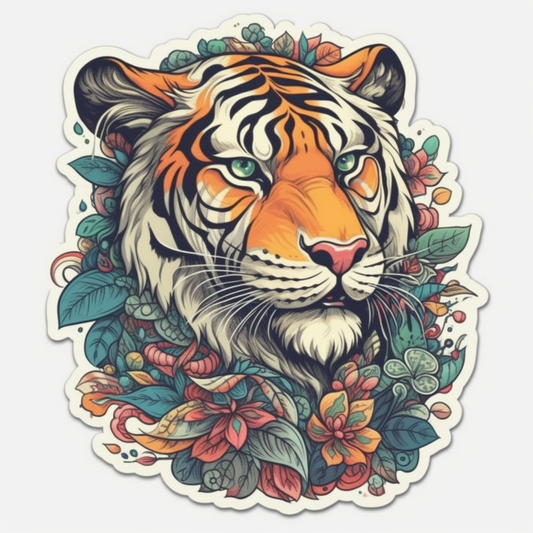 Tiger Vinyl Decal Sticker for Car, Laptop, Tumbler and more # 00544