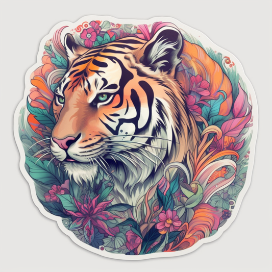 Tiger Vinyl Decal Sticker for Car, Laptop, Tumbler and more # 00536