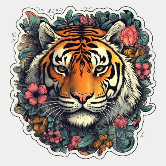 Tiger Vinyl Decal Sticker for Car, Laptop, Tumbler and more # 00548