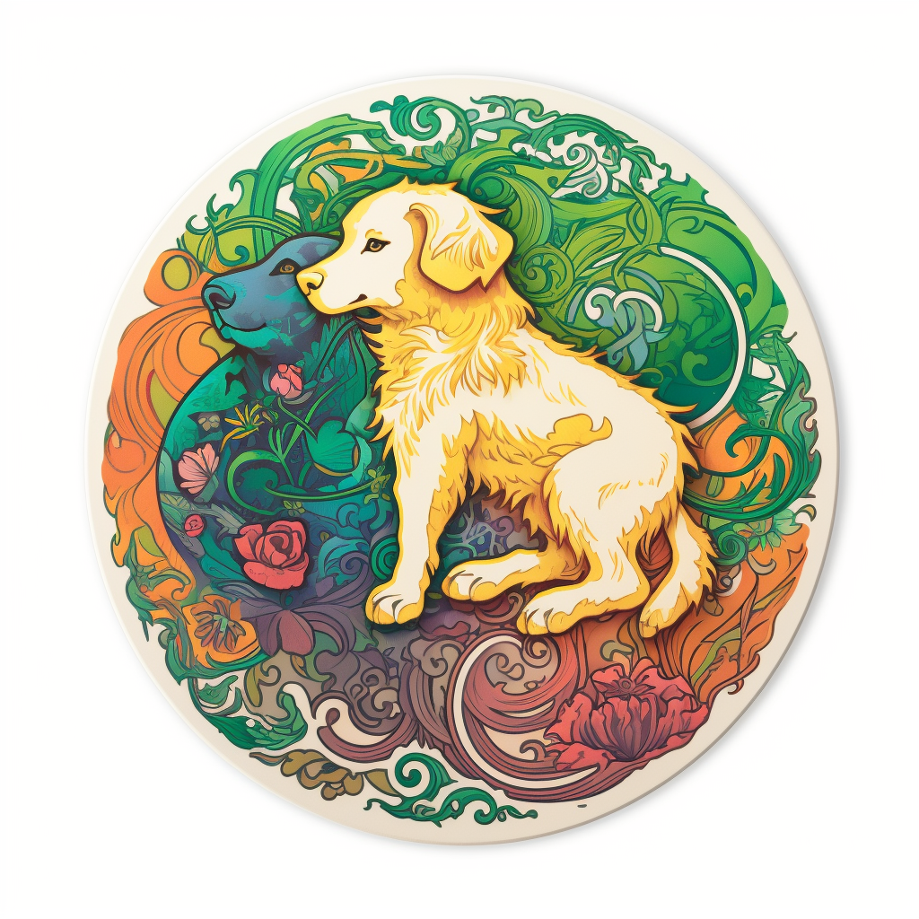 Yin Yang Dog Vinyl Decal Sticker for Car, Laptop, Tumbler and more # 005445