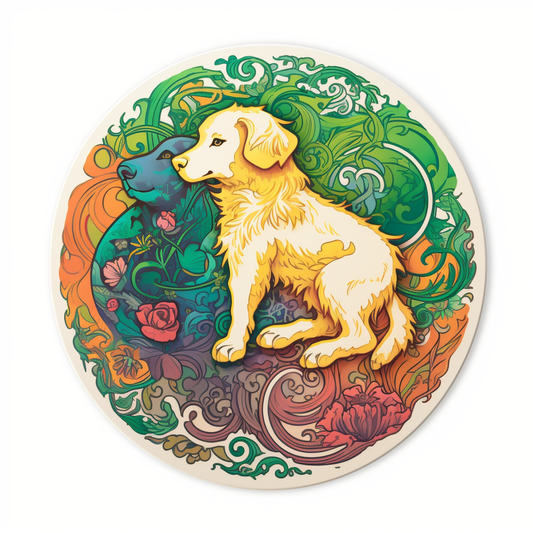 Yin Yang Dog Vinyl Decal Sticker for Car, Laptop, Tumbler and more # 005445