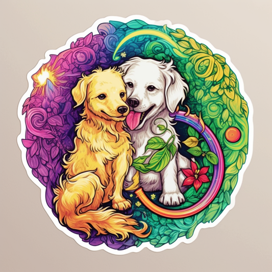 Yin Yang Dog Vinyl Decal Sticker for Car, Laptop, Tumbler and more # 005520