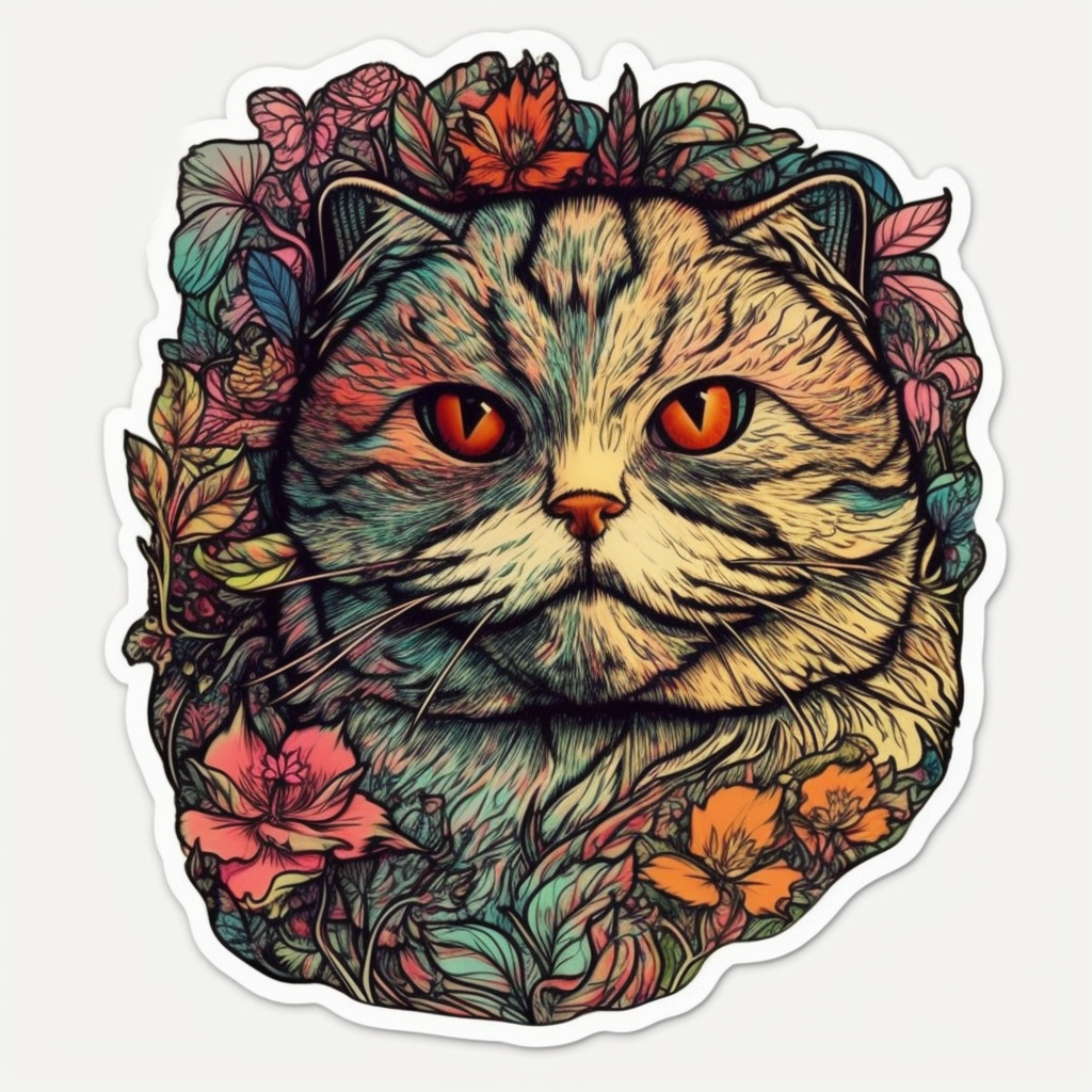 Scottish Fold Cat Vinyl Decal Sticker for Car, Laptop, Tumbler and more # 002164