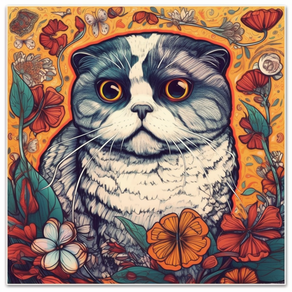 Scottish Fold Cat Vinyl Decal Sticker for Car, Laptop, Tumbler and more # 002057