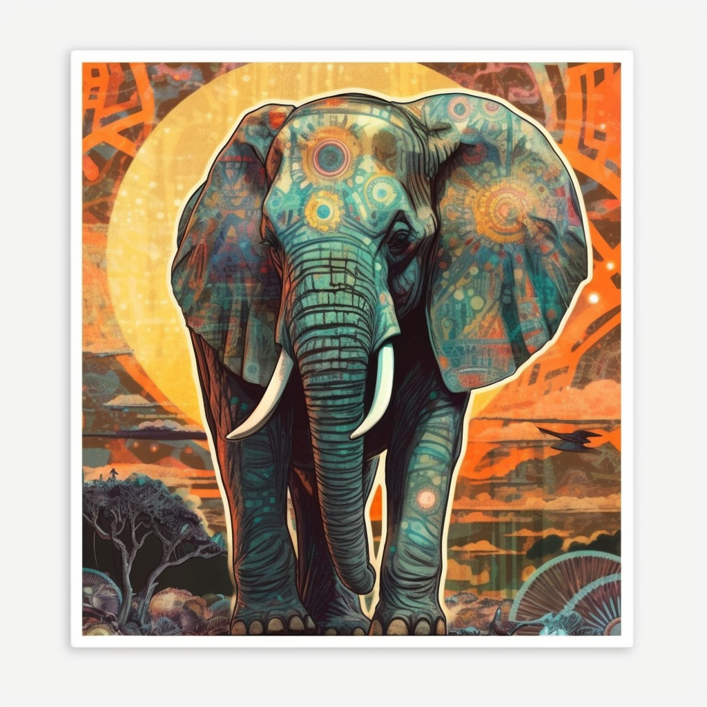 Elephant Vinyl Decal Sticker for Car, Laptop, Tumbler and more # 002357