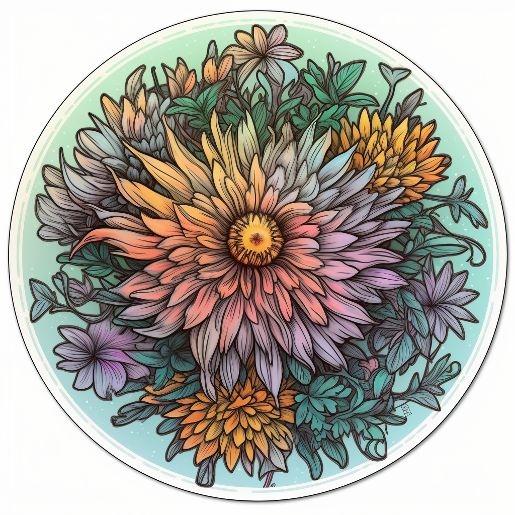 Aster Flower Vinyl Decal Sticker for Car, Laptop, Tumbler and more # 006337