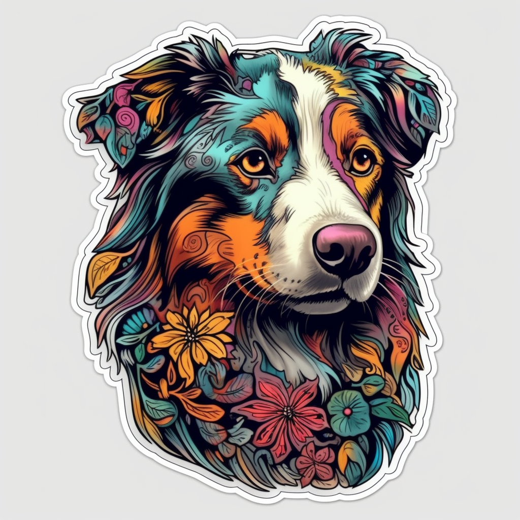 Australian Shepherd Dog Vinyl Decal Sticker for Car, Laptop, Tumbler and more # 003619