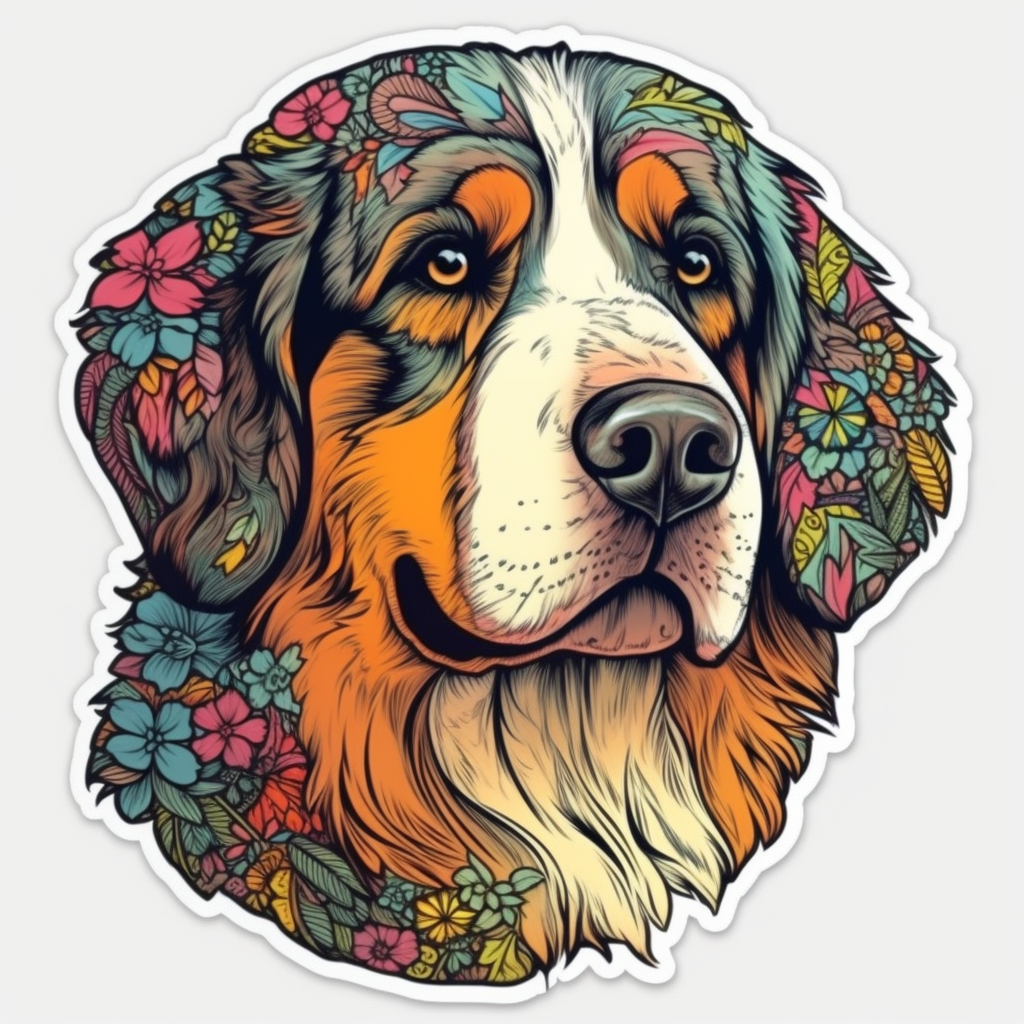 Bernese Mountain Dog Vinyl Decal Sticker for Car, Laptop, Tumbler and more # 007125