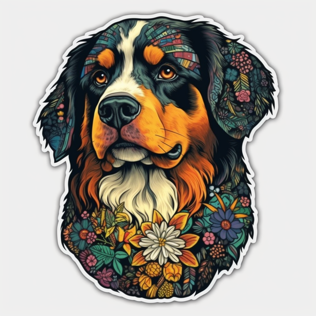 Bernese Mountain Dog Vinyl Decal Sticker for Car, Laptop, Tumbler and more # 007129