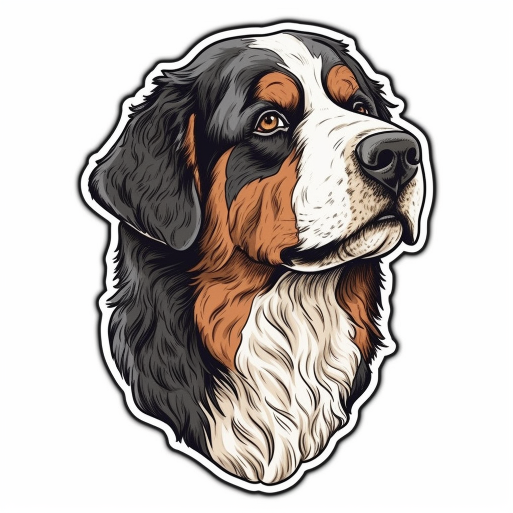Bernese Mountain Dog Vinyl Decal Sticker for Car, Laptop, Tumbler and more # 007110