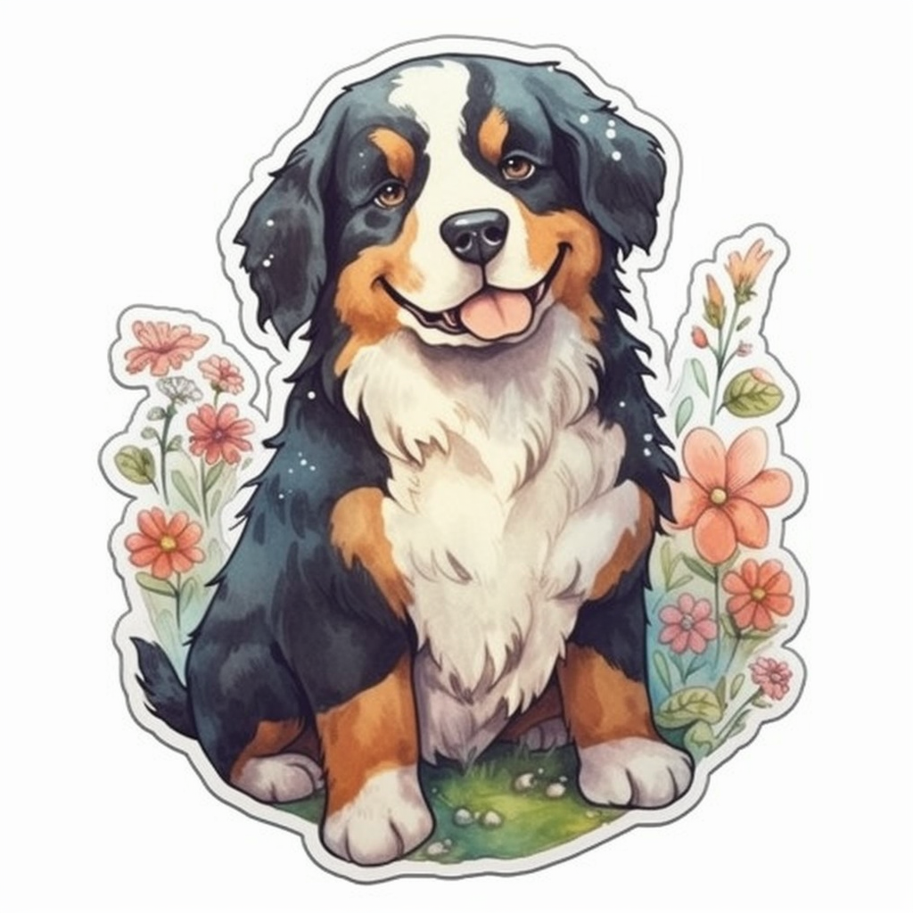 Bernese Mountain Dog Vinyl Decal Sticker for Car, Laptop, Tumbler and more # 007140