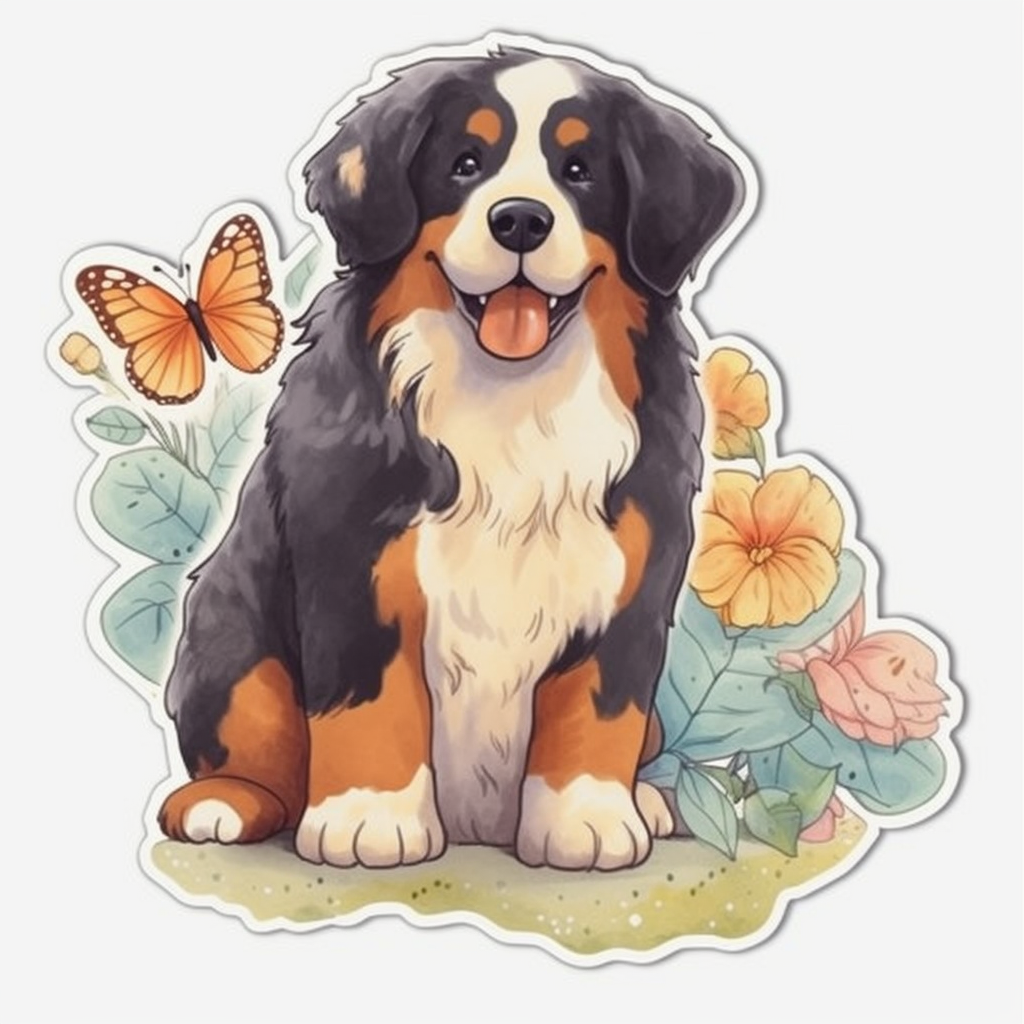 Bernese Mountain Dog Vinyl Decal Sticker for Car, Laptop, Tumbler and more # 007166