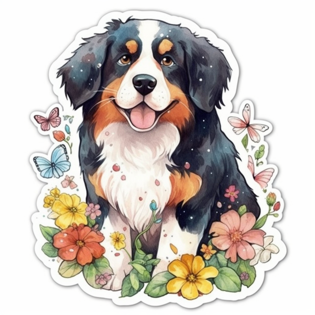 Bernese Mountain Dog Vinyl Decal Sticker for Car, Laptop, Tumbler and more # 007148