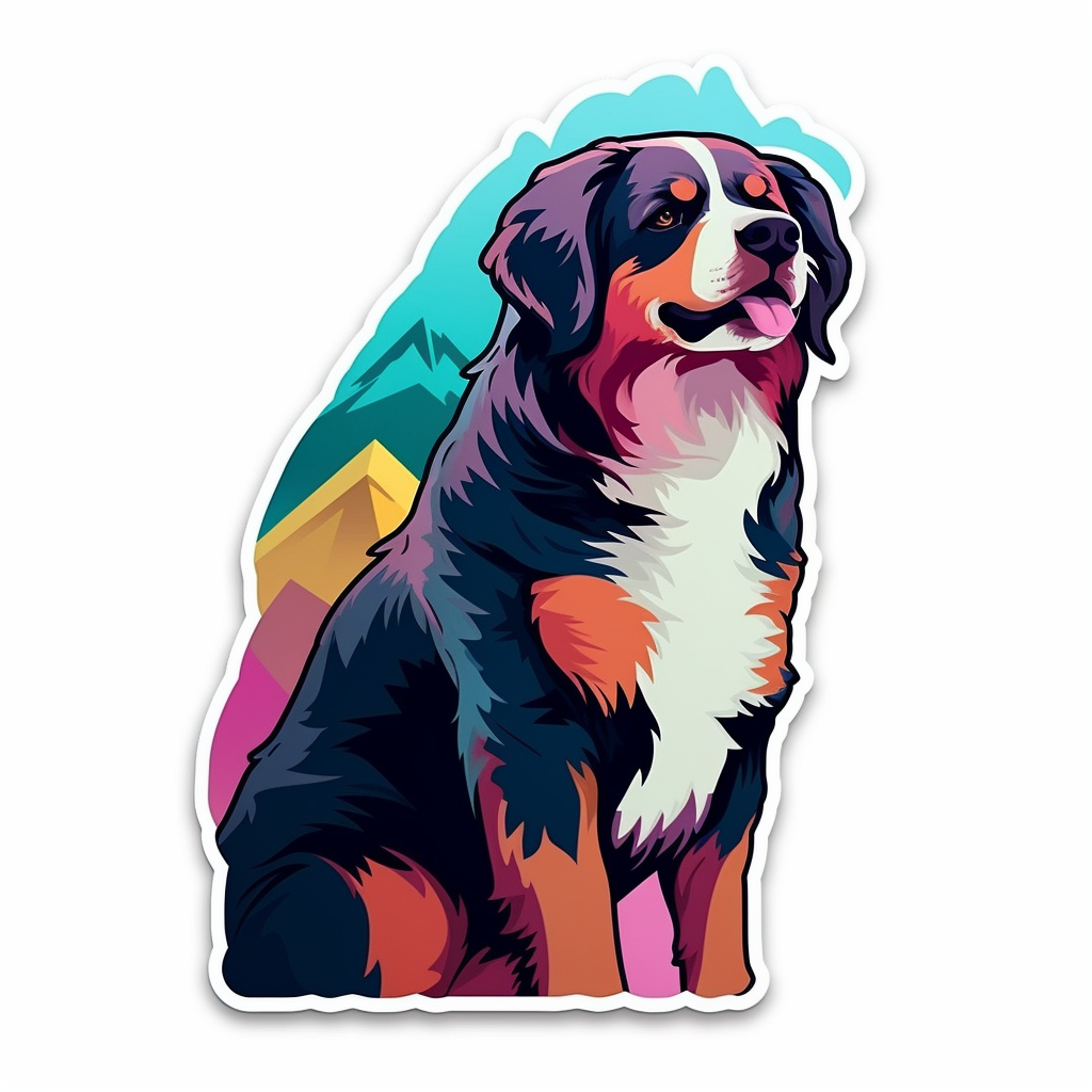 Bernese Mountain Dog Vinyl Decal Sticker for Car, Laptop, Tumbler and more # 007143
