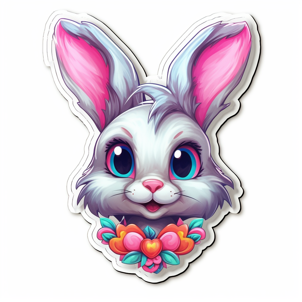 Cute and adorable Bunny Rabbit Vinyl Decal Sticker for Car, Laptop, Tumbler and more # 0010884
