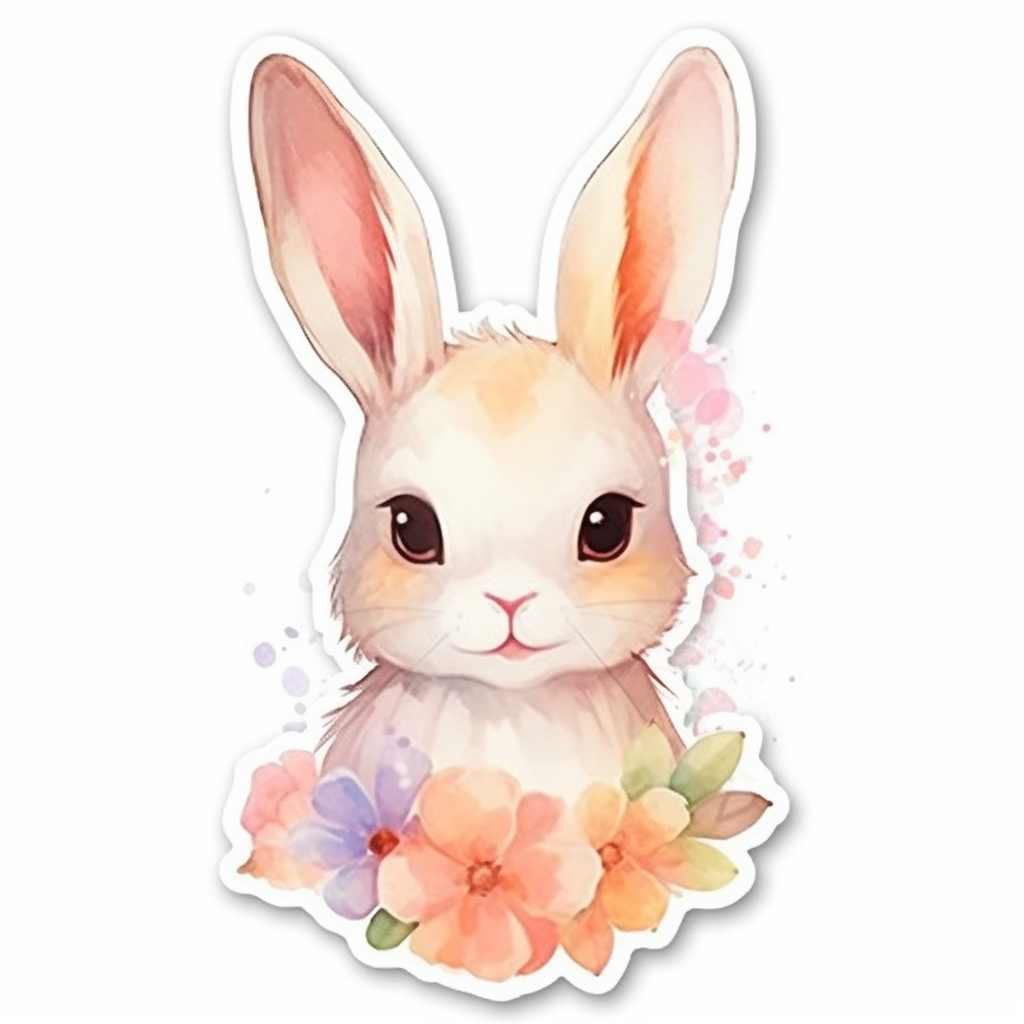 Cute and adorable Bunny Rabbit Vinyl Decal Sticker for Car, Laptop, Tumbler and more # 0010900