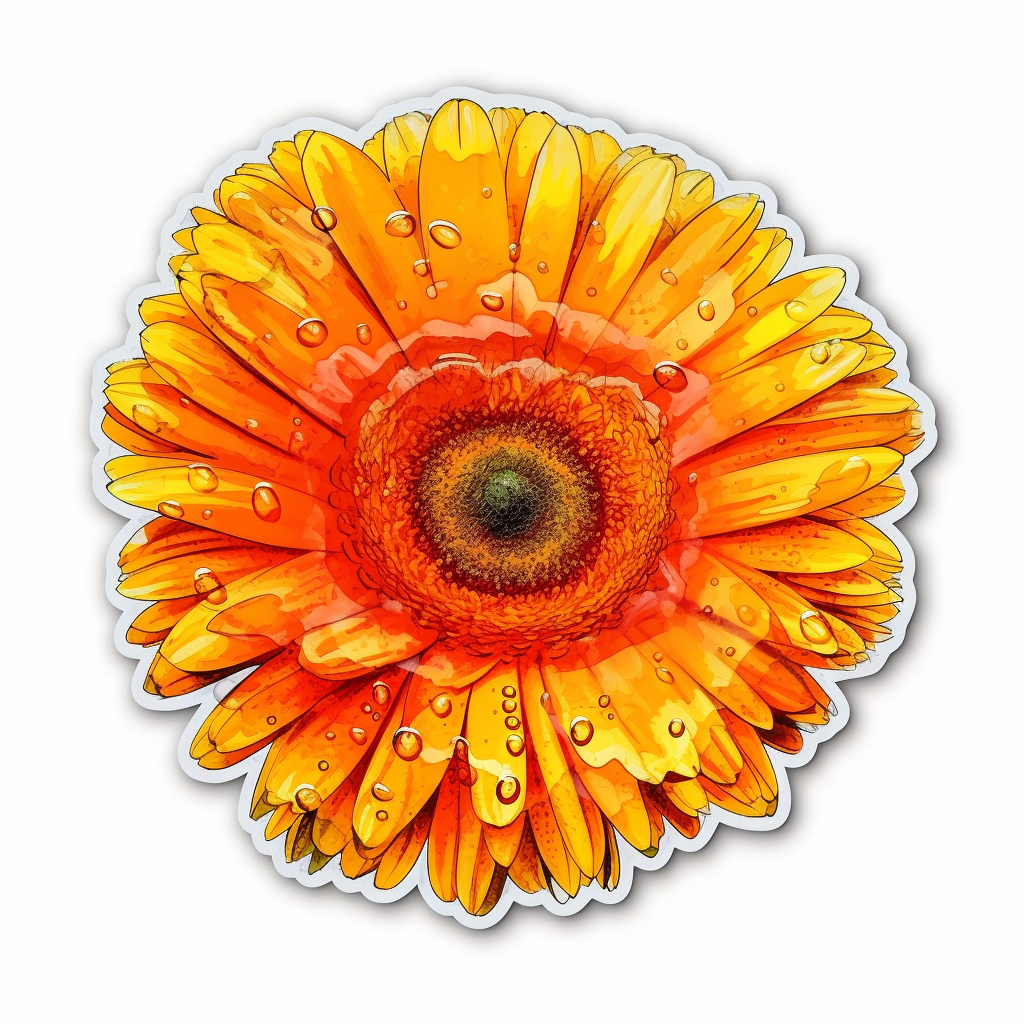 Calendula Flower Vinyl Decal Sticker for Car, Laptop, Tumbler and more # 006330