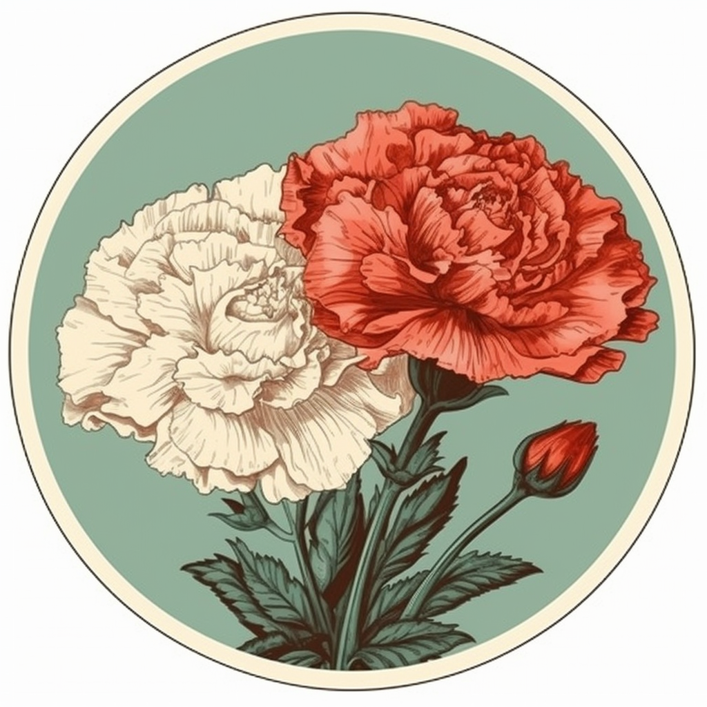 Carnation Flower Vinyl Decal Sticker for Car, Laptop, Tumbler and more # 006477