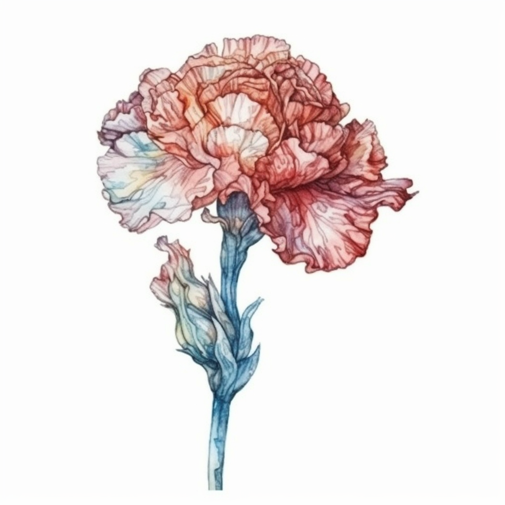 Carnation Flower Vinyl Decal Sticker for Car, Laptop, Tumbler and more # 006438