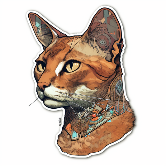 Abyssinian Cat Vinyl Decal Sticker for Car, Laptop, Tumbler and more # 2010