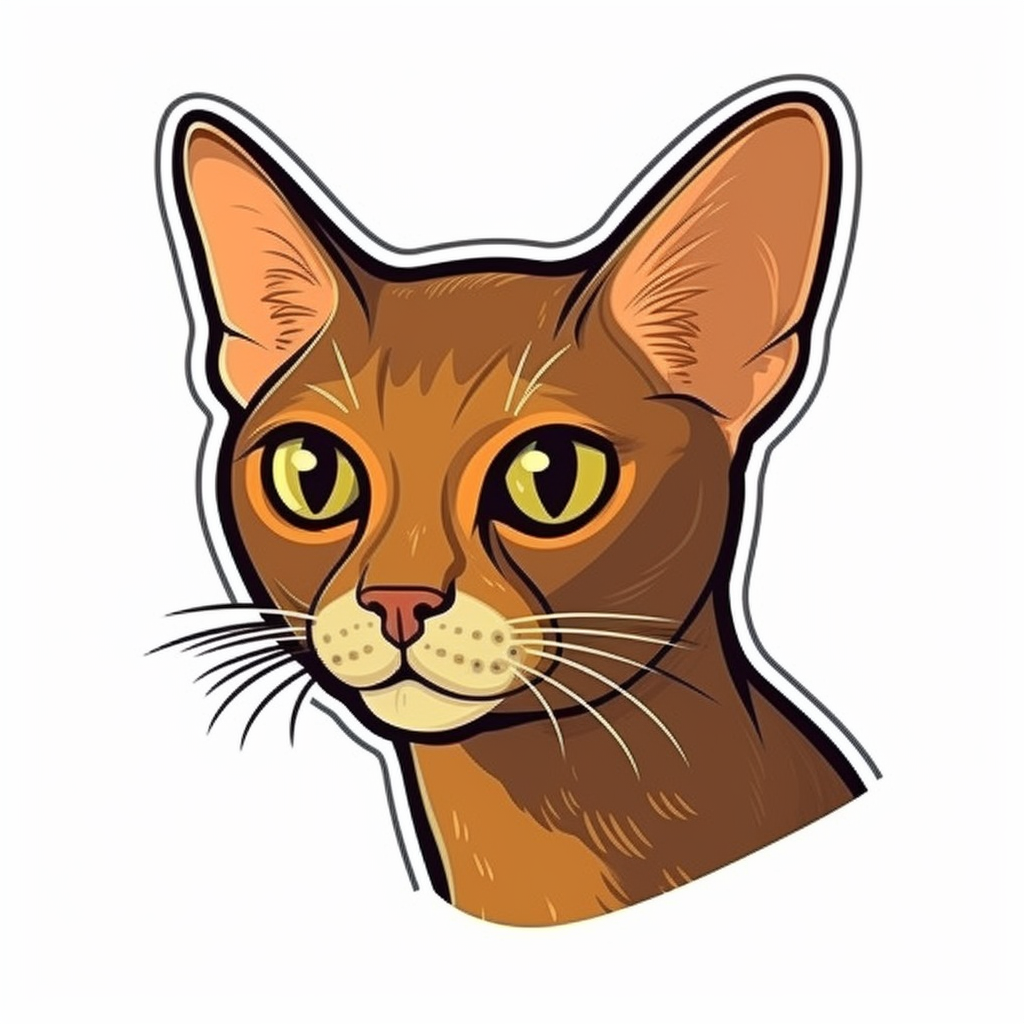 Abyssinian Cat Vinyl Decal Sticker for Car, Laptop, Tumbler and more # 002438