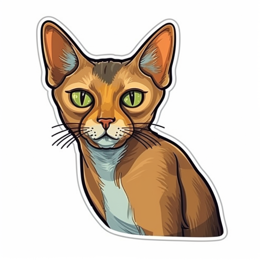 Abyssinian Cat Vinyl Decal Sticker for Car, Laptop, Tumbler and more # 002280
