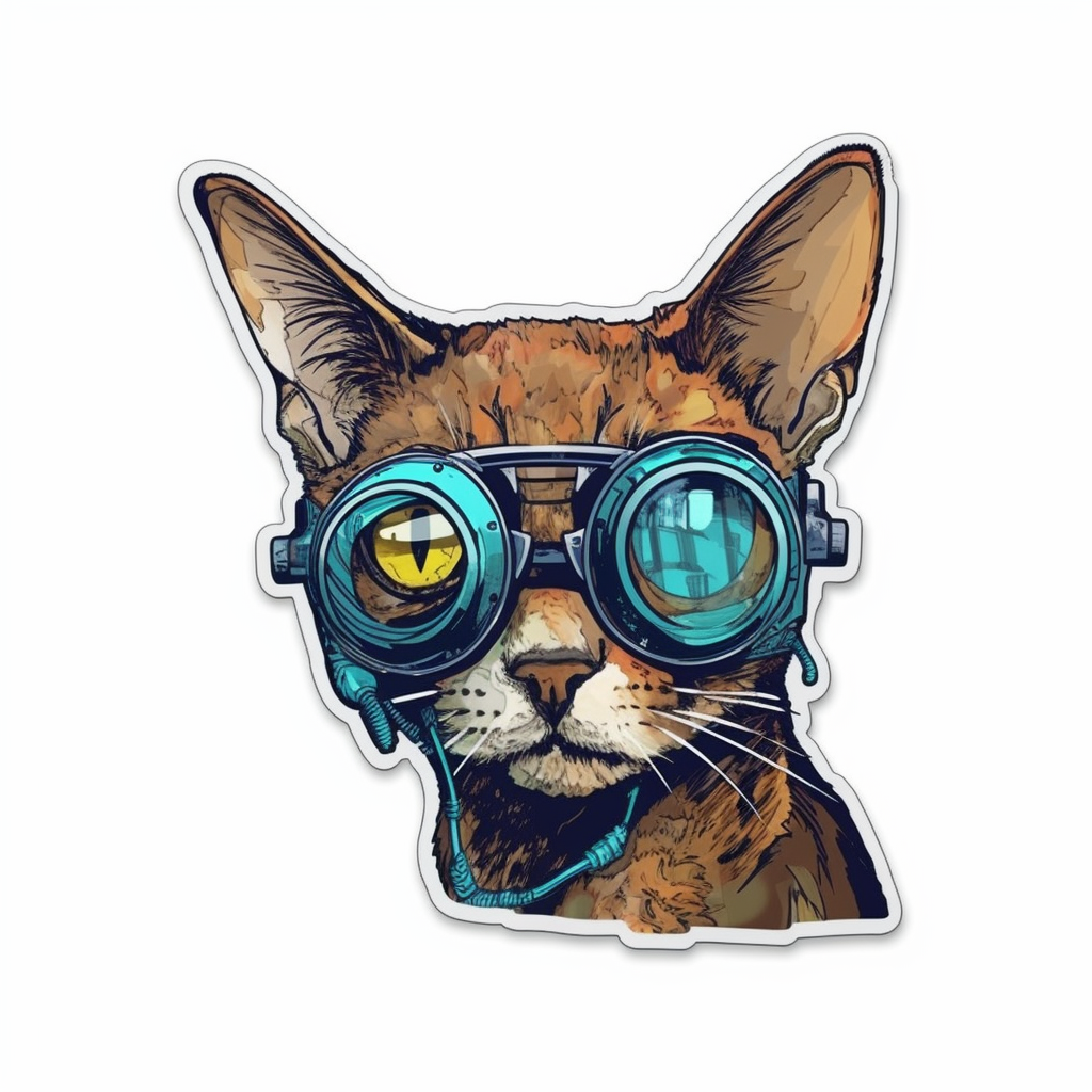 Abyssinian Cat Vinyl Decal Sticker for Car, Laptop, Tumbler and more # 002251