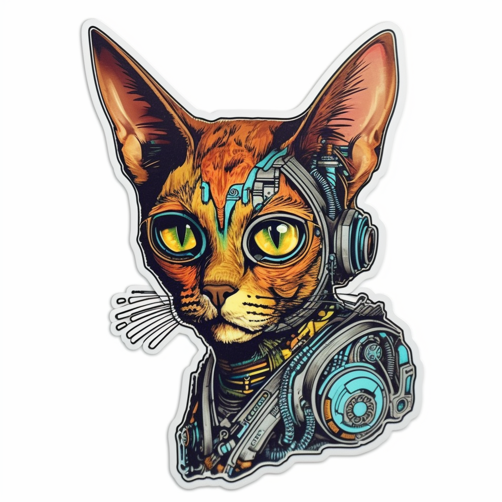 Abyssinian Cat Vinyl Decal Sticker for Car, Laptop, Tumbler and more # 1963