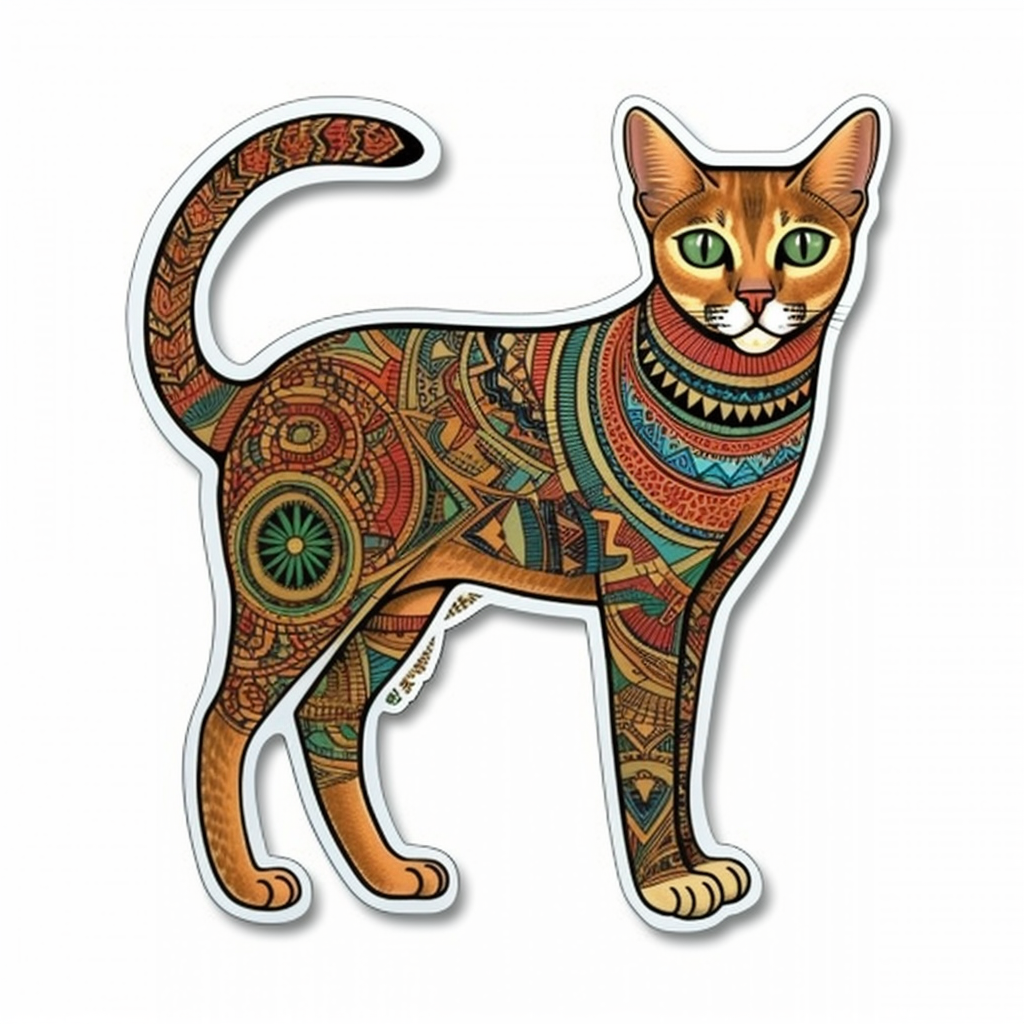 Abyssinian Cat Vinyl Decal Sticker for Car, Laptop, Tumbler and more # 1976