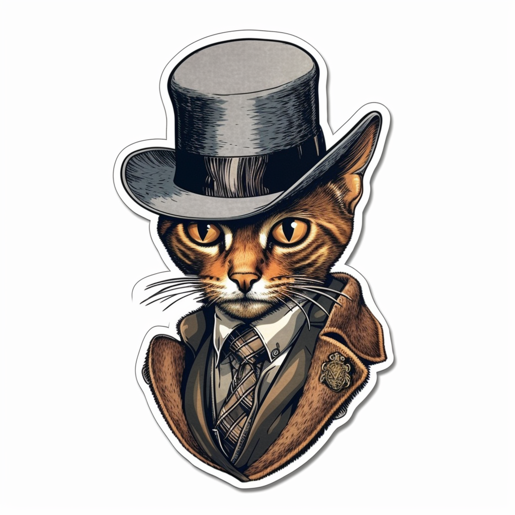 Abyssinian Cat Vinyl Decal Sticker for Car, Laptop, Tumbler and more # 002173