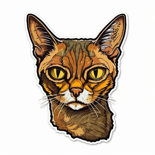 Abyssinian Cat Vinyl Decal Sticker for Car, Laptop, Tumbler and more # 1989