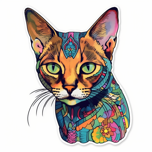 Abyssinian Cat Vinyl Decal Sticker for Car, Laptop, Tumbler and more # 002426