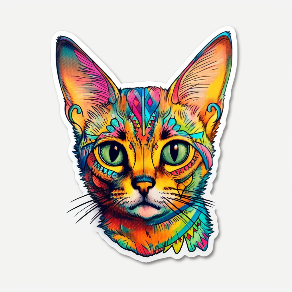 Abyssinian Cat Vinyl Decal Sticker for Car, Laptop, Tumbler and more # 002229