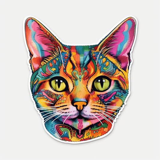 Abyssinian Cat Vinyl Decal Sticker for Car, Laptop, Tumbler and more # 002233