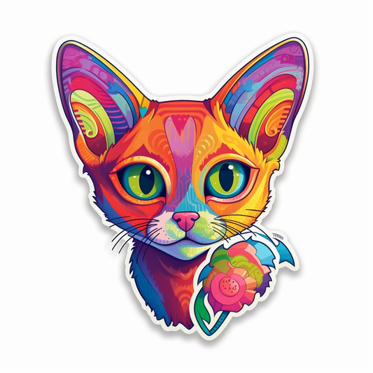 Abyssinian Cat Vinyl Decal Sticker for Car, Laptop, Tumbler and more # 002205