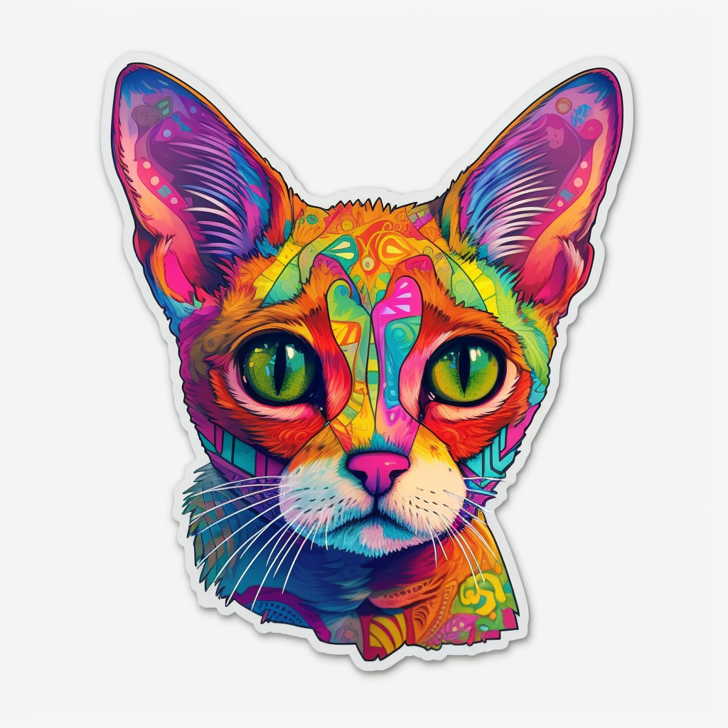 Abyssinian Cat Vinyl Decal Sticker for Car, Laptop, Tumbler and more # 002206