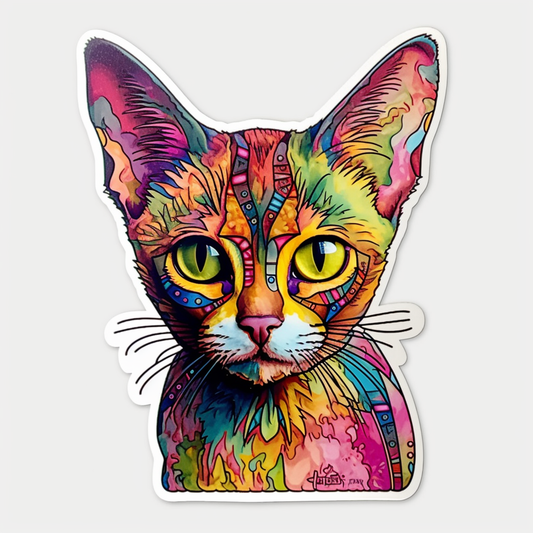 Abyssinian Cat Vinyl Decal Sticker for Car, Laptop, Tumbler and more # 002427