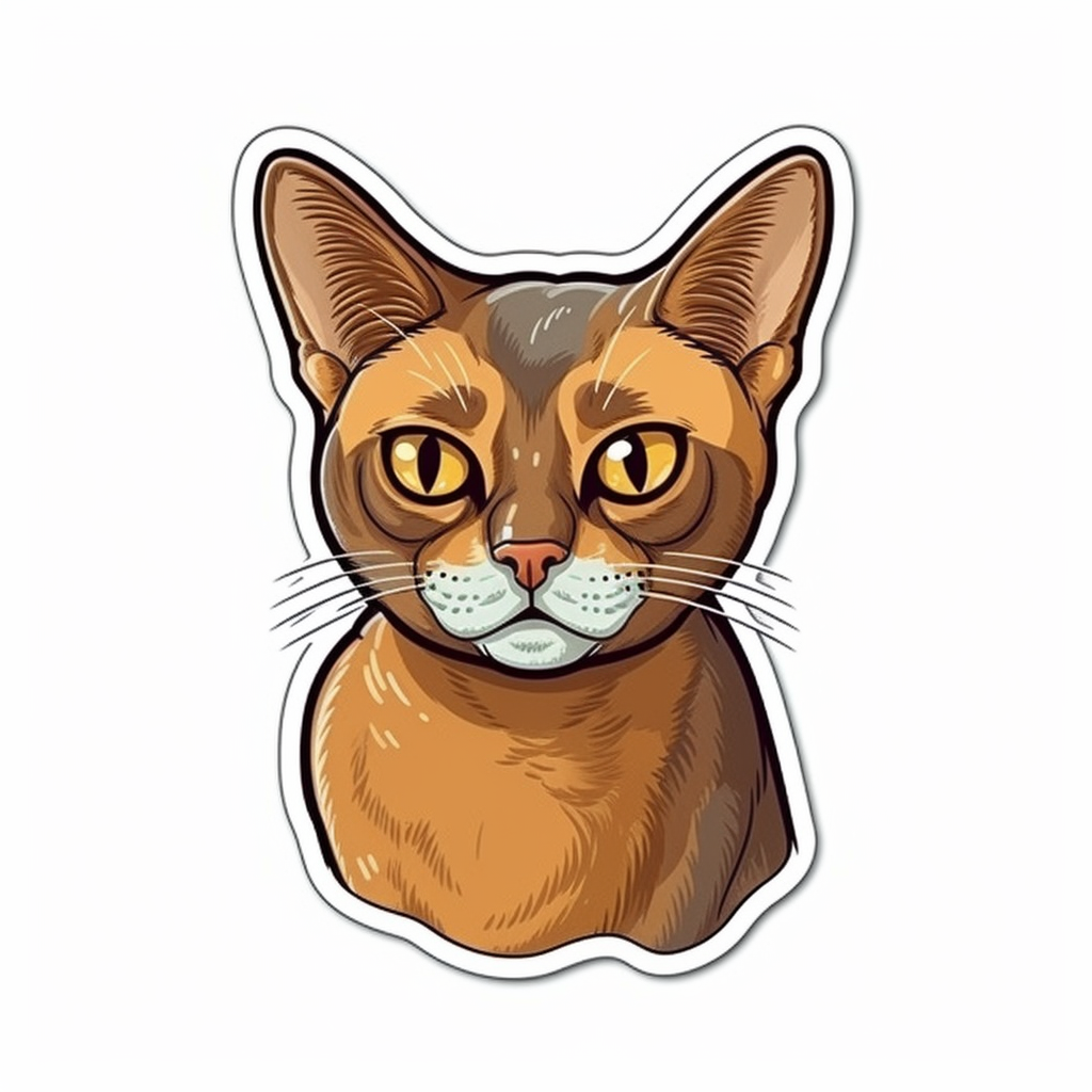 Abyssinian Cat Vinyl Decal Sticker for Car, Laptop, Tumbler and more # 002379