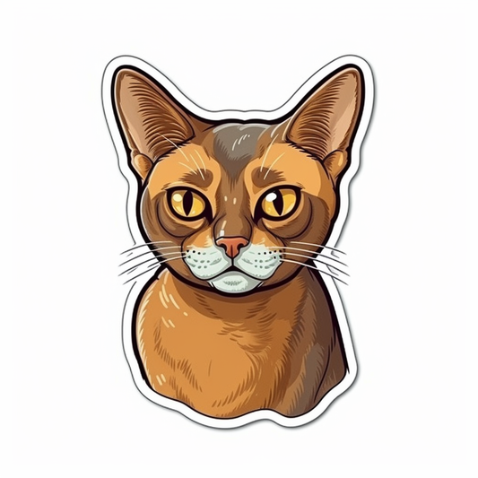 Abyssinian Cat Vinyl Decal Sticker for Car, Laptop, Tumbler and more # 002379