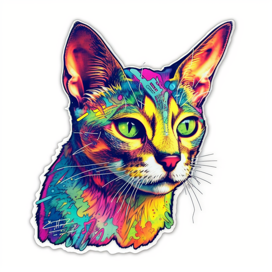 Abyssinian Cat Vinyl Decal Sticker for Car, Laptop, Tumbler and more # 002320