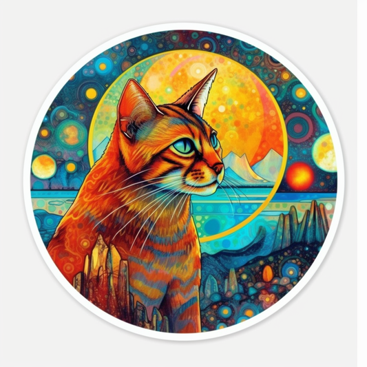 Abyssinian Cat Vinyl Decal Sticker for Car, Laptop, Tumbler and more # 002192