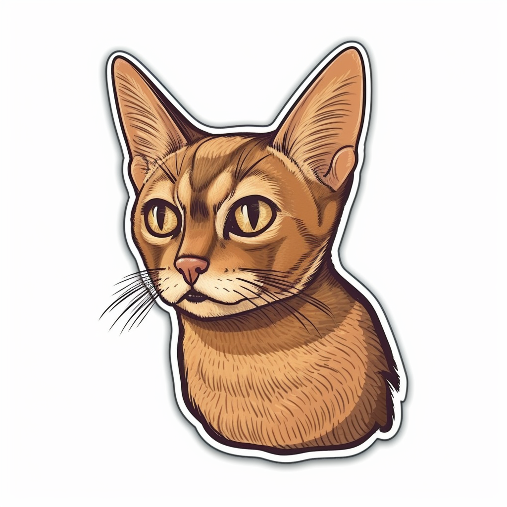 Abyssinian Cat Vinyl Decal Sticker for Car, Laptop, Tumbler and more # 1993