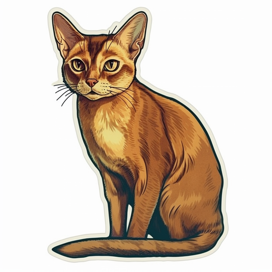 Abyssinian Cat Vinyl Decal Sticker for Car, Laptop, Tumbler and more # 002275