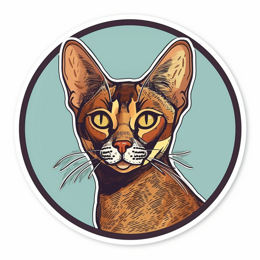 Abyssinian Cat Vinyl Decal Sticker for Car, Laptop, Tumbler and more # 002246