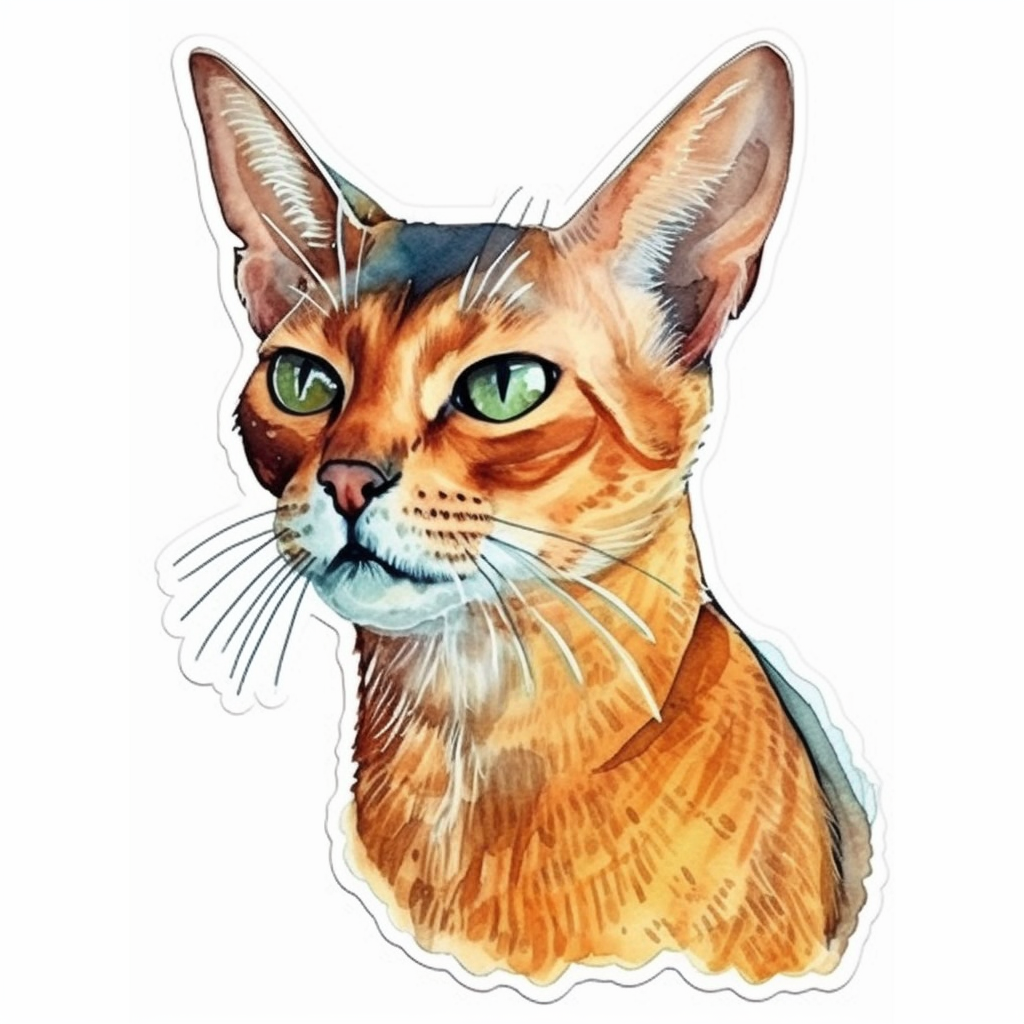 Abyssinian Cat Vinyl Decal Sticker for Car, Laptop, Tumbler and more # 2003