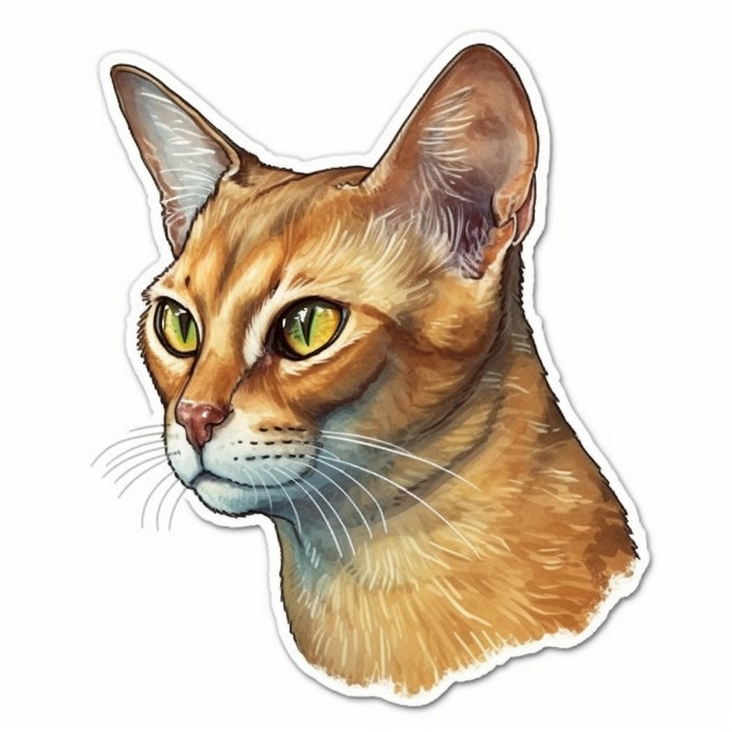 Abyssinian Cat Vinyl Decal Sticker for Car, Laptop, Tumbler and more # 002490
