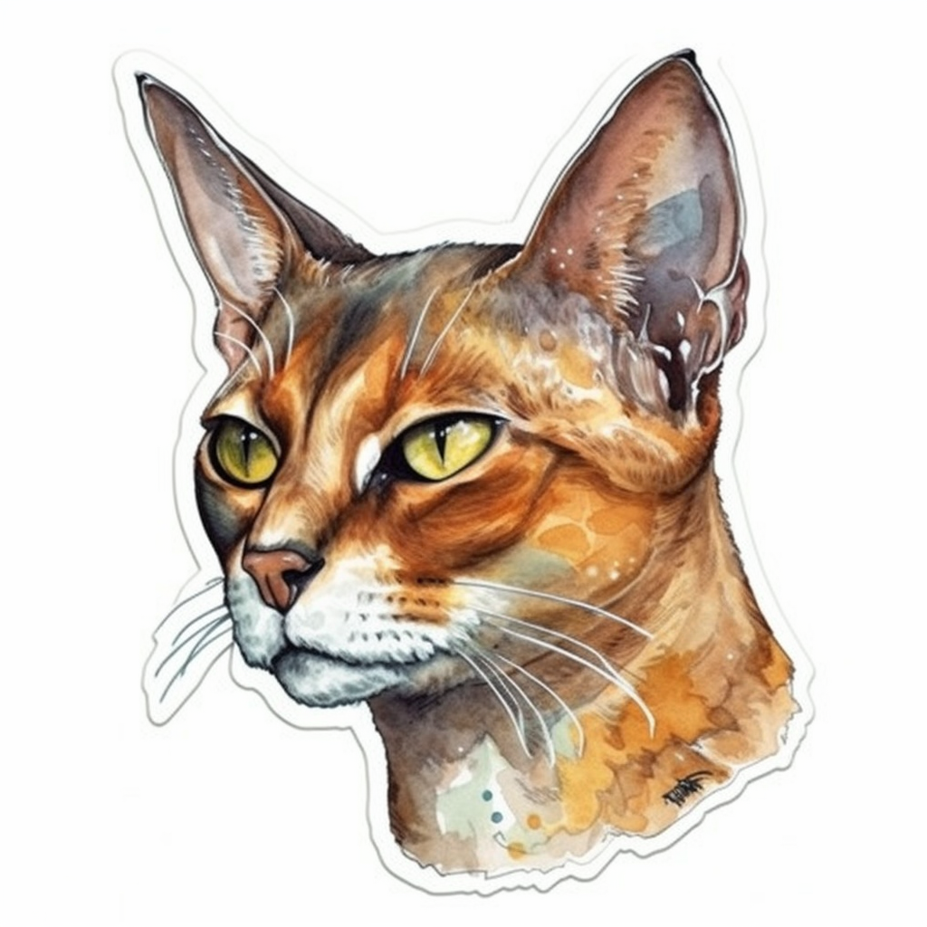 Abyssinian Cat Vinyl Decal Sticker for Car, Laptop, Tumbler and more # 002393
